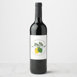 Wasserfarbe Lemon Limon Limoncello Imitate Hochzei Weinetikett
