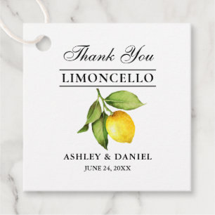 Wasserfarbe Lemon Wedding Limoncello Tags Geschenkanhänger