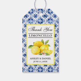 Wasserfarbe Lemons Blue Tile Limoncello Danke Geschenkanhänger