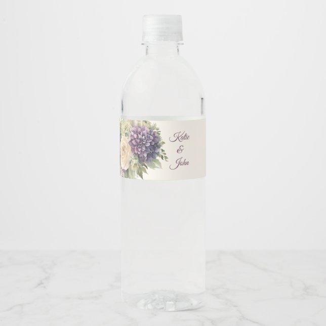 Wasserfarbe Lila Blume Bouquet-Wedding- (Vorderseite)