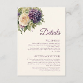 Wasserfarbe Lila Blume Bouquet-Wedding- Begleitkarte