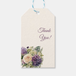 Wasserfarbe Lila Blume Bouquet-Wedding Vielen Dank Geschenkanhänger