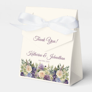 Wasserfarbe Lila Blume Bouquet-Wedding Vielen Dank Geschenkschachtel