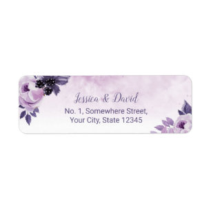 Wasserfarbe Lila Blumen Elegante Hochzeit