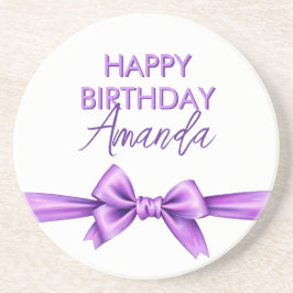 Wasserfarbe Lila Bow Coquette Sweet 16 Geburtstag Getränkeuntersetzer