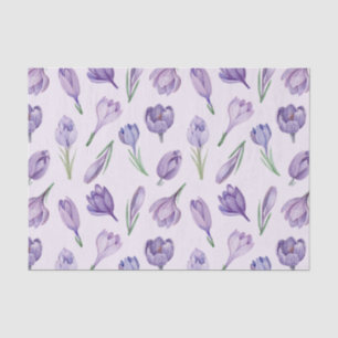 Wasserfarbe Lila Crocus Frühlingsblumen Seidenpapier