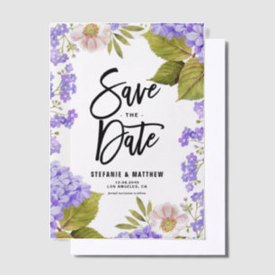Wasserfarbe Lila Hydrangea Save the Date floral