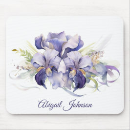 Wasserfarbe Lila Iris Bouquet Mousepad