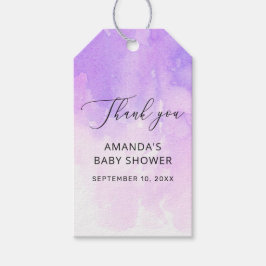Wasserfarbe lila Lavendel Babydusche Vielen Dank Geschenkanhänger