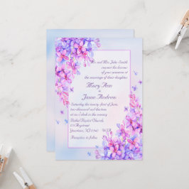 Wasserfarbe Lila Lilac Blume Hochzeit 12x18 Einlad Einladung