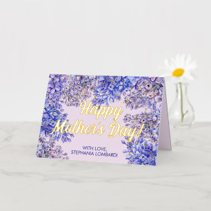 Wasserfarbe Lila Lilac Blume Muttertag Gold