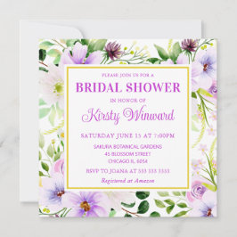 Wasserfarbe Lila Magische Blume Brautparty Einladung