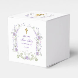 Wasserfarbe Lilac Blume Erste Kommune Cube Geschenkschachtel