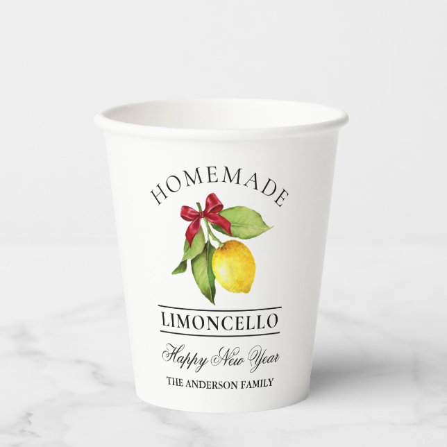 Wasserfarbe Limonade Limoncello Neues Jahr Pappbecher (Vorderseite)