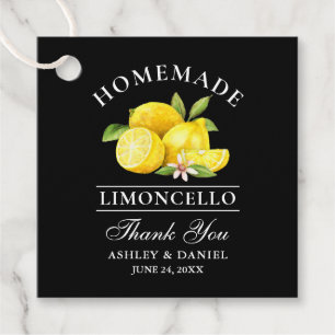 Wasserfarbe Limoncello Dank Black Square Geschenkanhänger