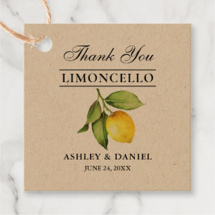 Wasserfarbe Limoncello Kraft Tags Geschenkanhänger