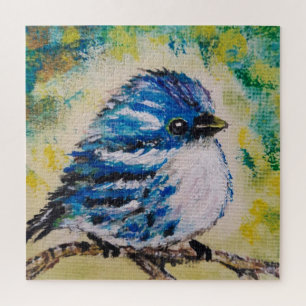 Wasserfarbe - Little Blue Bird - süß