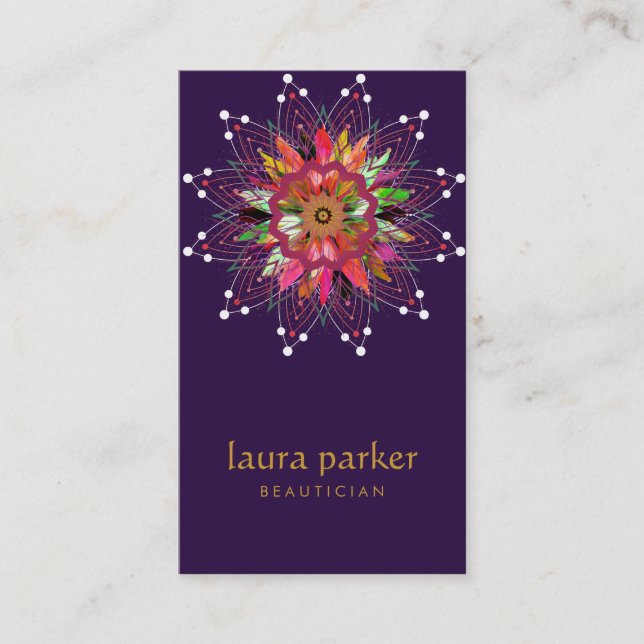 Wasserfarbe Lotus Blume Lila Heilung Yoga Visitenkarte (Vorderseite)