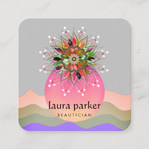 Wasserfarbe Lotus Blume Paint Healing Massage Yoga Quadratische Visitenkarte