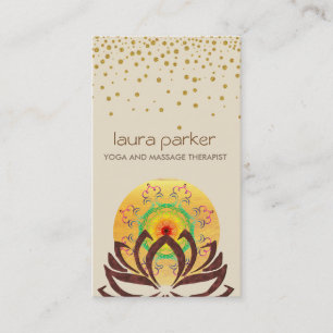 Wasserfarbe Lotus Blume Yoga Lehrer Holistisch Visitenkarte