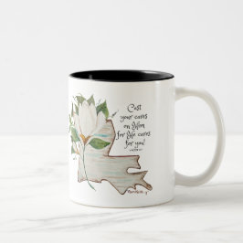 Wasserfarbe Louisiana Liebe mit Magnolien Zweifarbige Tasse
