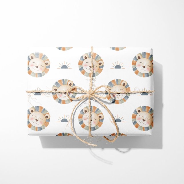 Wasserfarbe Löwe & Sun - Safari Tier Geschenkpapier (Von Creator hochgeladen)
