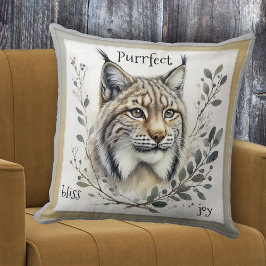 Wasserfarbe Lynx Big Cat Kissen