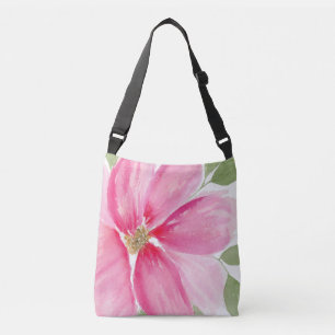 Wasserfarbe Magenta Bloom Tragetaschen Mit Langen Trägern