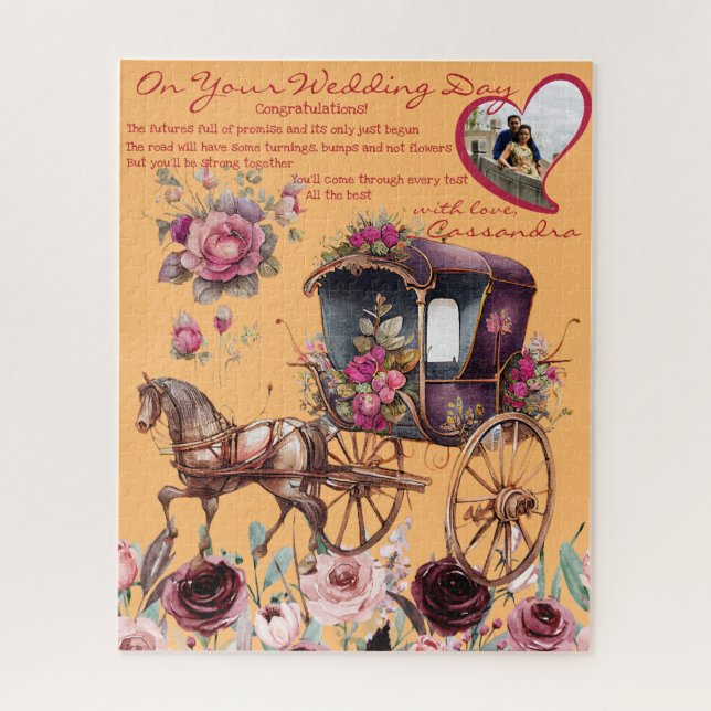 Wasserfarbe Magenta Floral Carriage NewLied Gesche (Vertikal)