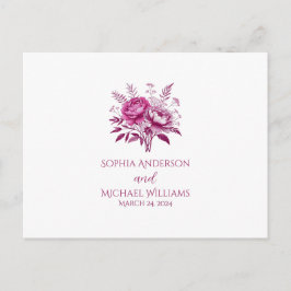 Wasserfarbe Magenta Peony-UAWG Wedding - Postkarte