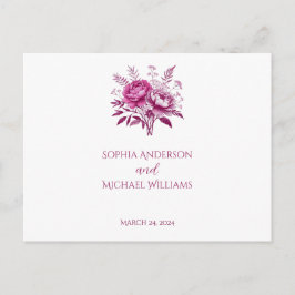 Wasserfarbe Magenta Peony-UAWG Wedding - Postkarte