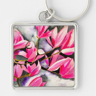 Wasserfarbe Magnolie Rosa Schlüsselanhänger