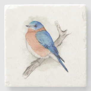Wasserfarbe Male Bluebird Stone Untersetzer
