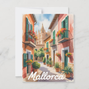 Wasserfarbe Mallorca Postkarte