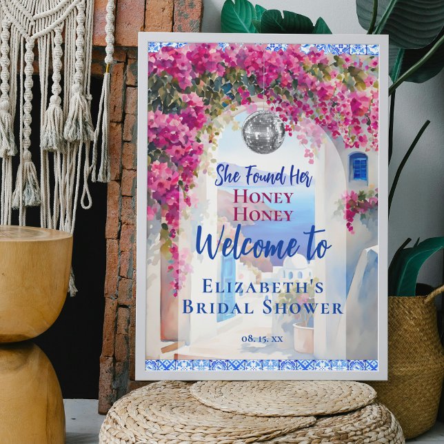 Wasserfarbe Mamma Mia Pink Blume Diskothek Willkom Poster (Von Creator hochgeladen)