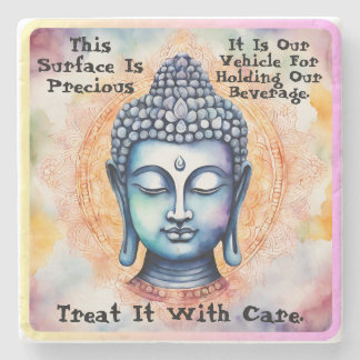 Wasserfarbe Mandala Buddha Care Zitat Untersetzer