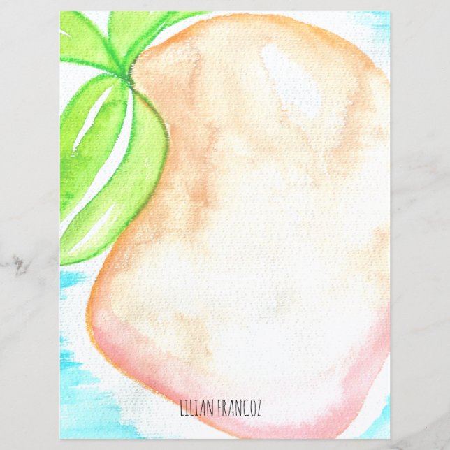 Wasserfarbe Mango Hand gestrichen Tropengestation (Vorderseite)