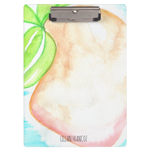 Wasserfarbe Mango Hand gestrichen tropisch Klemmbrett (Vorderseite)