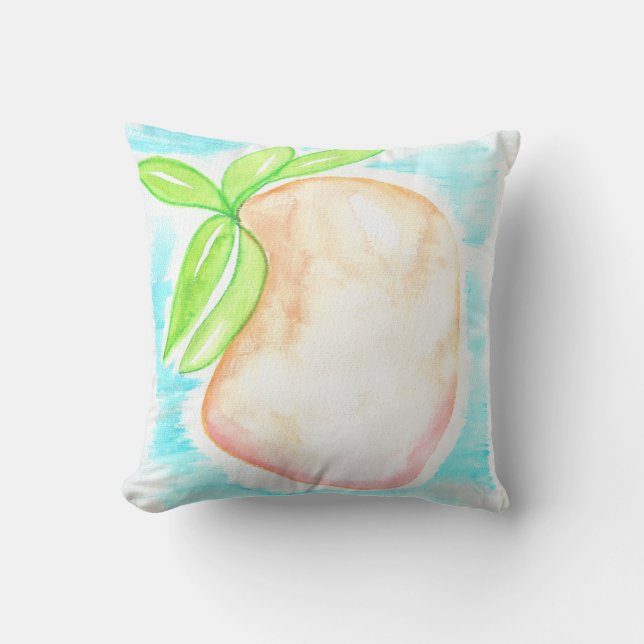 Wasserfarbe Mango Hand gestrichen Tropische Küche Kissen (Vorderseite)