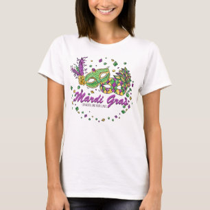 Wasserfarbe Mardi Gras Masken & Beads T-Shirt