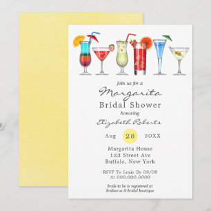 Wasserfarbe Margarita Bridal Dusche Einladung