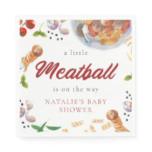 Wasserfarbe Meatball Italienische Babydusche