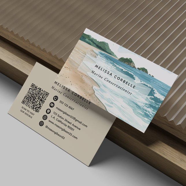 Wasserfarbe Meeresschutz QR Code Visitenkarte (Von Creator hochgeladen)