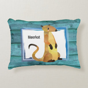 Wasserfarbe Meerkat auf einem Hintergrund aus blau Zierkissen
