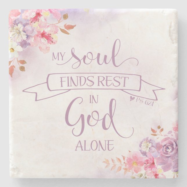 Wasserfarbe Mein Soul findet Erholung, S 62:1 Steinuntersetzer (Vorderseite)