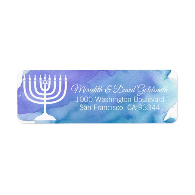 Wasserfarbe Menorah Hanukkah Chanukka Rückkehr (Vorne)