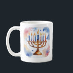 Wasserfarbe Menorah Happy Hanukkah Kaffeetasse<br><div class="desc">Wasserfarbenfrohe Weihnachtsthemen Senden Sie Ihre Wünsche mit dieser Urlaubskarte,  die ein Atemberaubendes Happy Hanukkah enthält</div>