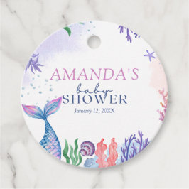 Wasserfarbe Mermaid Baby Dusche Gefallen Tag Geschenkanhänger