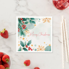 Wasserfarbe Merue Weihnachten Napkins Eleganter Ur Serviette