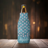 Wasserfarbe Messy Polka Dots - blau und rosa